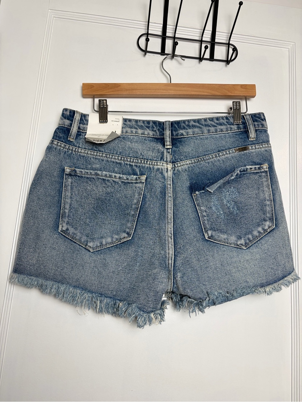 KanCan High Rise Distressed denim Shorts Large - Picture 2 of 16